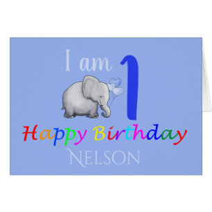 Personalised Cute Baby Elephant 1st Birthday Poem