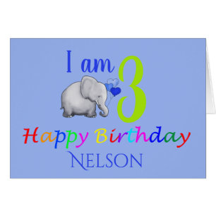 Personalised Cute Baby Elephant 3rd Birthday Poem