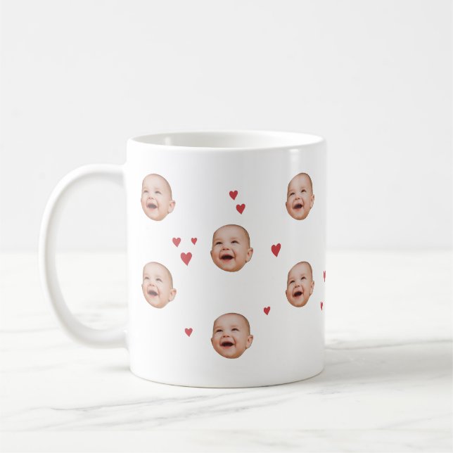 Personalised Cute Baby Face 1 Photo Mug (Left)