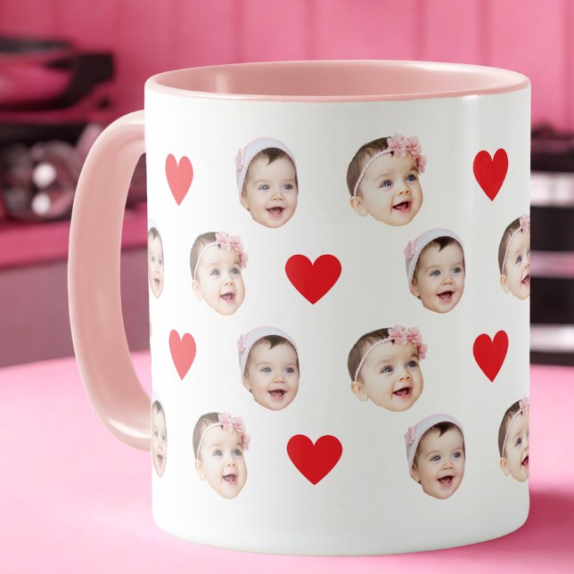 Personalised Cute Baby Face 2 Photos Mug (Creator Uploaded)