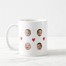 Personalised Cute Baby Face 4 Photos Mug