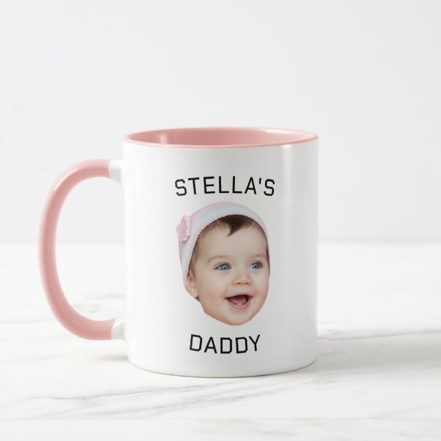 Personalised Cute Baby Face Photo Dad Gift Mug (Left)