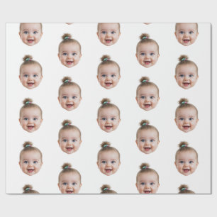 Personalised Cute Baby Face Photo Mum Dad birthday Wrapping Paper
