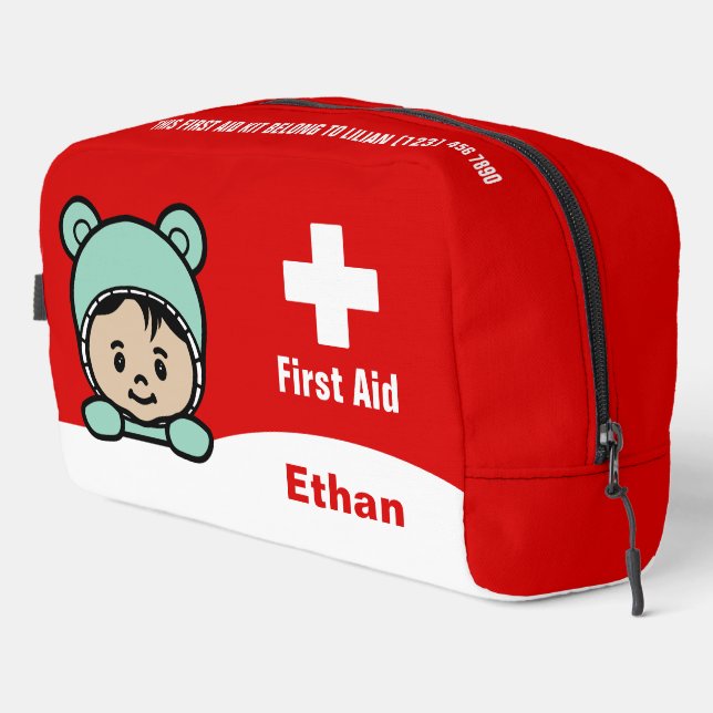 Personalised Cute Baby First Aid Kit Bag (Right Corner)
