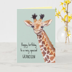 Personalised Cute Baby Giraffe Birthday Card