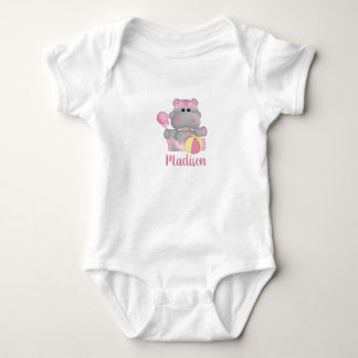 Personalised Cute Baby Hippo Bodysuit
