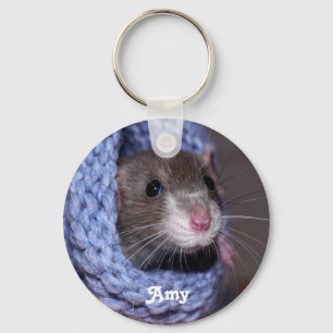 Personalised Cute Baby Pet Rat Key Ring