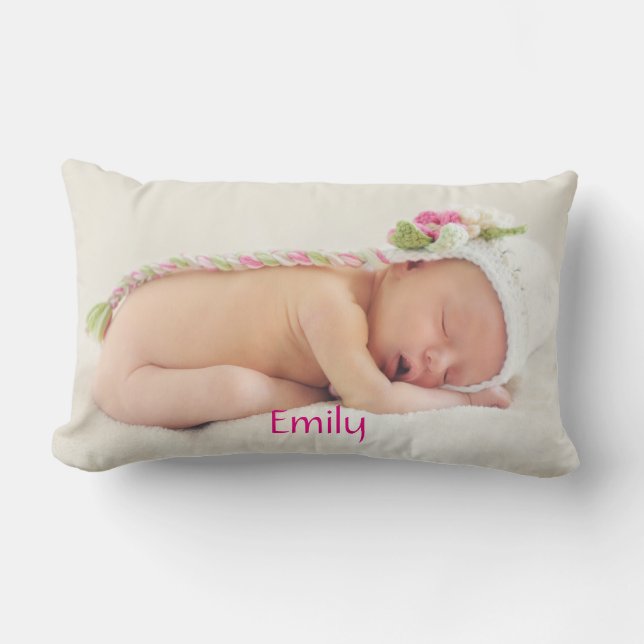 Personalised Cute Baby Photo Lumbar Cushion (Front)