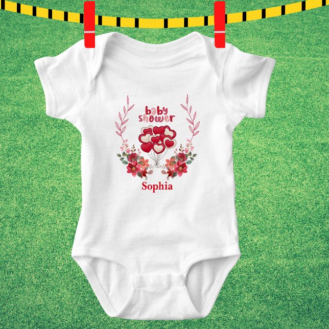 Personalised Cute Baby Shower Floral Pattern Bodysuit (Creator Uploaded)