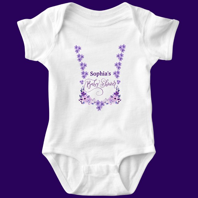 Personalised Cute Baby Shower Floral Pattern Bodysuit (Creator Uploaded)