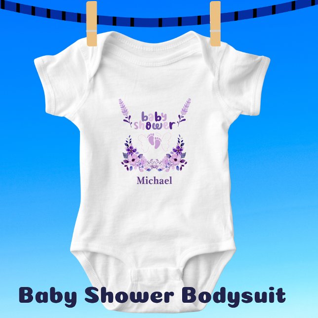 Personalised Cute Baby Shower Floral Pattern Bodysuit (Creator Uploaded)