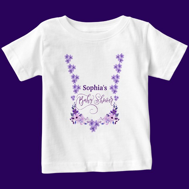 Personalised Cute Baby Shower Floral Pattern T-Shirt (Creator Uploaded)