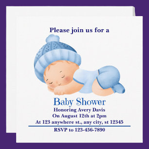 Personalised Cute Baby Shower  Invitation