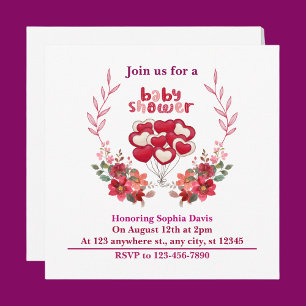 Personalised Cute Baby Shower  Invitation