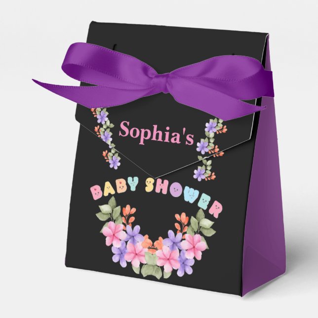 Personalised Cute Baby Shower Monogram         Favour Box (Front Side)