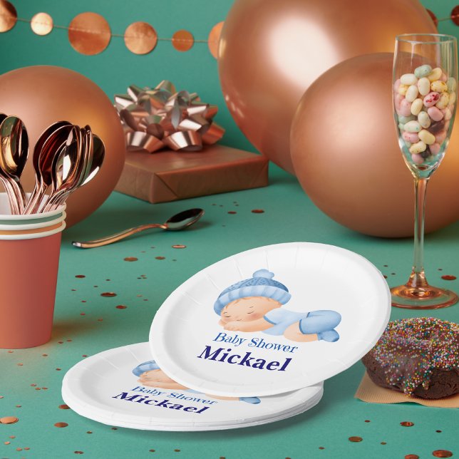 Personalised Cute Baby Shower  Paper Plate (Creator Uploaded)