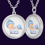 Personalised Cute Baby Shower  Silver Plated Necklace<br><div class="desc">Personalised Cute Baby Shower Silver Plated Necklace. Add your baby's name.</div>