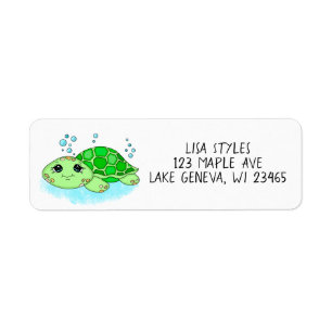 Personalised Cute Baby Turtle Cartoon  