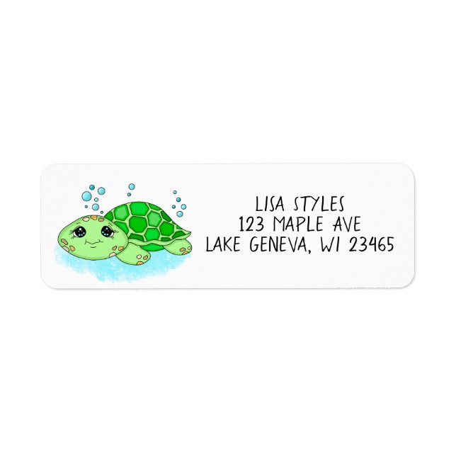 Personalised Cute Baby Turtle Cartoon   (Front)