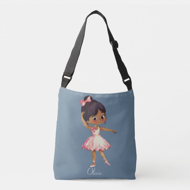 Personalised Cute Ballet Dancer Crossbody Bag (Front)