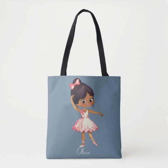 Personalised Cute Ballet Dancer Tote Bag (Front)