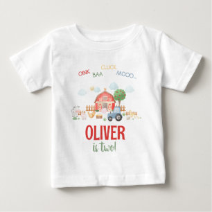 Personalised Cute Barnyard Farm Animal Birthday Baby T-Shirt