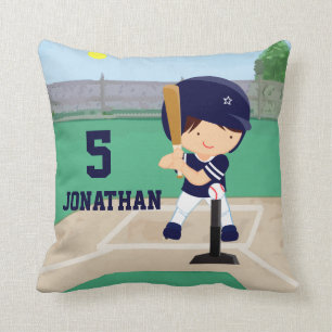 Personalised Cute Baseball cartoon player Cushion
