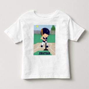 Personalised Cute Baseball cartoon player Toddler T-Shirt