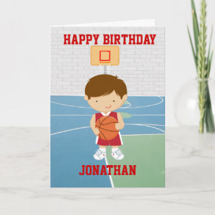 Personalised Cute basketball Birthday Card