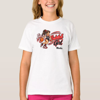 Personalised Cute Basketball Girl T-Shirt