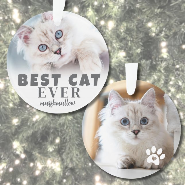 Personalised Cute Best Cat Photo Ornament (Personalized Cute Best Cat Photo Ornament)