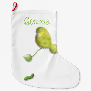 Personalised cute bird Christmas Stocking