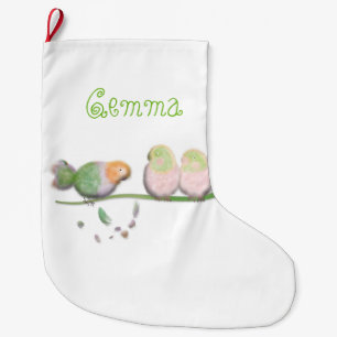 Personalised cute bird Christmas Stocking
