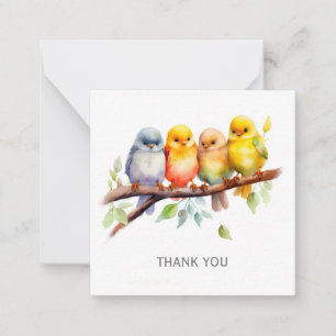 Personalised Cute Birds Thank You Card