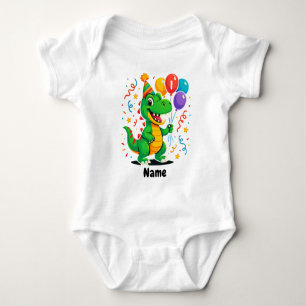 Personalised Cute Birthday Dino Kids Baby Bodysuit