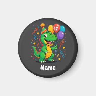 Personalised Cute Birthday Dino Kids  Magnet