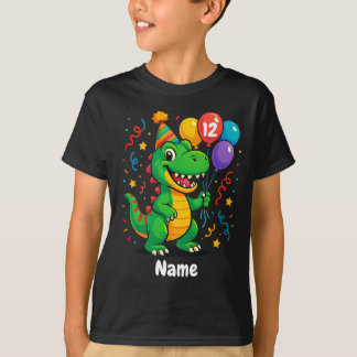Personalised Cute Birthday Dino Kids  T-Shirt