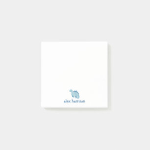 Personalised cute blue dinosaur post-it notes