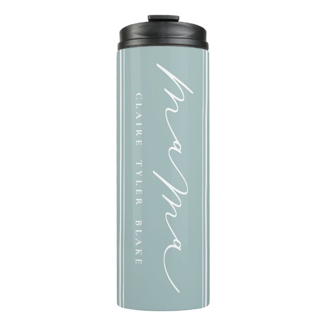 Personalised Cute Blue Mama Script Thermal Tumbler (Front)