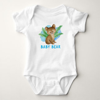Personalised Cute Boys Bear Tropical Bush Baby Bodysuit