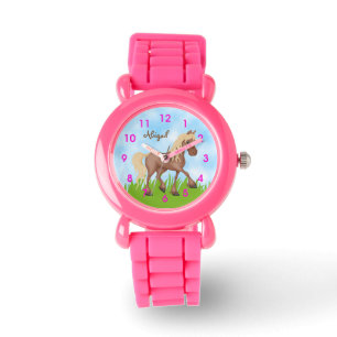 Personalised Cute Brown Horse Watch