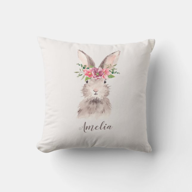 Personalised Cute Bunny Cushion (Front)