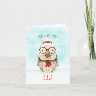 Personalised Cute Bunny, Kids Christmas Card
