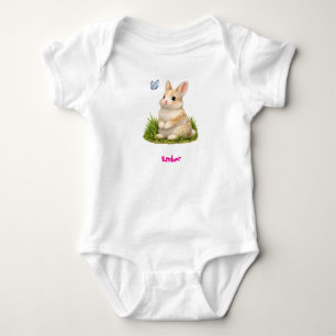 Personalised Cute Bunny Rabbit Baby Bodysuit