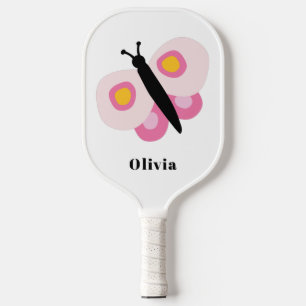Personalised Cute Butterfly Girls Pink Pattern Pickleball Paddle