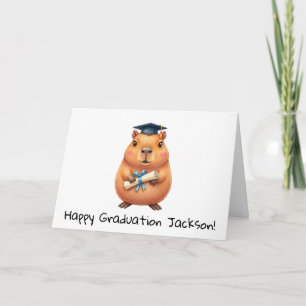Personalised Cute Capybara Graduation Card