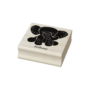 Personalised Cute Cartoon Baby Elephant Rubber Stamp
