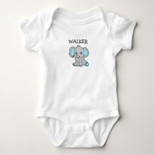 Personalised cute cartoon Elephant Themed Baby Bodysuit