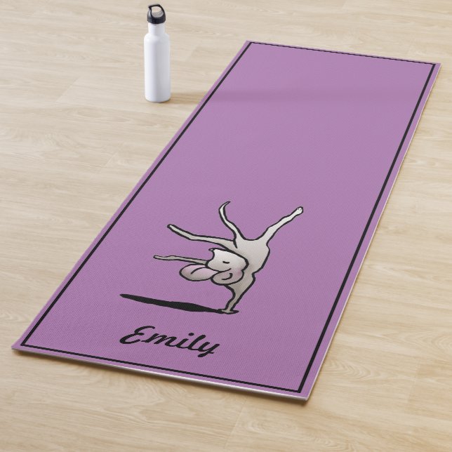 Personalised Cute Cartoon Handstand Mouse Yoga Mat (In Situ)