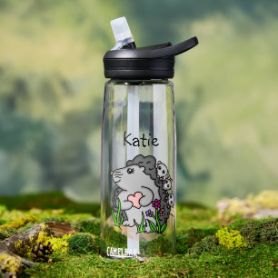 Personalised Cute Cartoon Hedgehogs Water Bottle